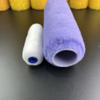Rouleau applicateur de peinture décorative en mousse polyester jaune à double bande pour outils manuels