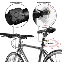 Feu arrière de vélo à LED avec freinage, recharge USB, télécommande et clignotants pour VTT et vélo de route