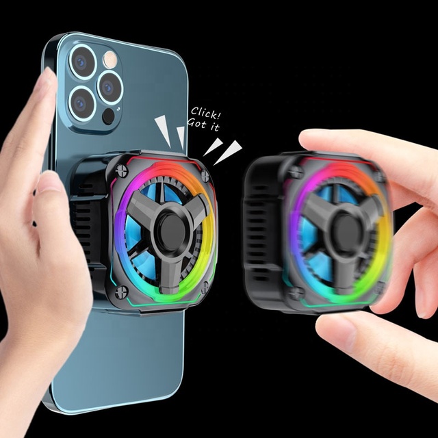 New RGB Ambient Lamp Phone Magnetic Cooling Fan Phone Semiconductor Cooler Wireless Charger Fast Charger Gaming Phone Radiator