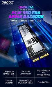 SSD M.2 NVMe PCIe Gen3*4 Interno de 256GB/512GB/1TB/2TB para MacBook Air/iMac/Mac Mini/Mac Pro - 3500MB/s de Leitura/3000MB/s de Gravação - Product Image 4
