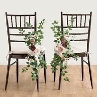 Fleurs artificielles pour dossier de chaise de cérémonie de mariage, ensembles de fleurs de style européen et américain, décorations de festival en plein air, toile de fond