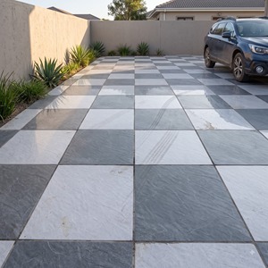 Carreaux de sol en porcelaine vitrifiée 400x400mm pour allées de jardin extérieures, 12mm, robustes, finition perforée, antidérapants, pour entrepôts et hôtels - Product Image 4