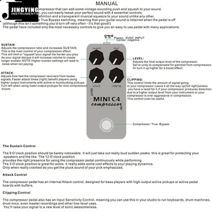 Jingying 2025 Usine <span class=keywords><strong>Mini</strong></span> Pédales de Guitare Série <span class=keywords><strong>MINI</strong></span> C4 COMPRESSEUR Pédale d'Effet de Guitare Électrique Pièces et Accessoires de Guitare - Product Image 6
