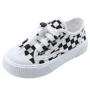 High quality children's plaid sneakers Boys low top sneakers girls fashion casual shoes