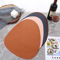 Sous-plats en cuir PU, résistants à la chaleur, antidérapants, lavables, isolants, imprimables, pour table à manger