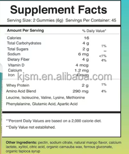 Peynir altı suyu proteini ve esansiyel Amino asitler içeren <span class=keywords><strong>Protein</strong></span> gummileri-şekersiz, vejetaryen dostu eğitim aperatifleri - Product Image 5