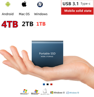 Disco Duro Externo Portátil de 2 TB, PSSD SSD, Disco de Estado Sólido Móvil de Aleación de Aluminio y Metal