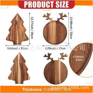 Jiazhilin Christmas Acacia Antler <b>Tray</b> Solid Wood <b>Snack</b> Serving Plate For Living Room Decorative Use - Product Image 4