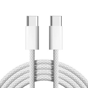 Cable de <span class=keywords><strong>Carga</strong></span> Rápida USB C a USB C con Logotipo Personalizado Gratuito, Cable de Datos de Nailon Trenzado de 1m 2m 60W para <span class=keywords><strong>iPhone</strong></span> 15 16 Pro Max - Product Image 1