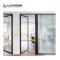 Portes battantes modernes en aluminium et verre Luvindow, isolation thermique, étanches, blanches et noires, à simple battant, pour entrée extérieure et cuisine