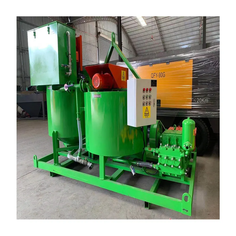 Mixer dan Agitator Semen Koloid, Mixer Beton Grout Geser Tinggi dengan Pompa Grout