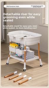 Multi-Functional Foldable Baby Changing Table with Bathtub, Adjustable Height & <b>Storage</b> for Newborn Care, Bath and Massage - Product Image 3
