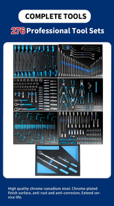 Professional 7 Drawers Blue <b>Tool</b> Cabinet/<b>Trolley</b> With Pegboard and Side Door for Garage <b>Tool</b> Storage and Auto Repair TC-3307S - Product Image 5