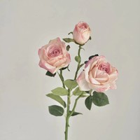 Realistich kunstmatig rozenboeket, moderne roze zijden rozen, bloemstuk met meerdere hoofden, Valentijnsdag, bruiloft, feest, huisdecoratie