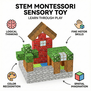 AiJH 93PCS DIY Block Building Cubes Sensory Educational Building Blocks Set Tiles Kids Build Cubes STEM Game Toys - Product Image 3