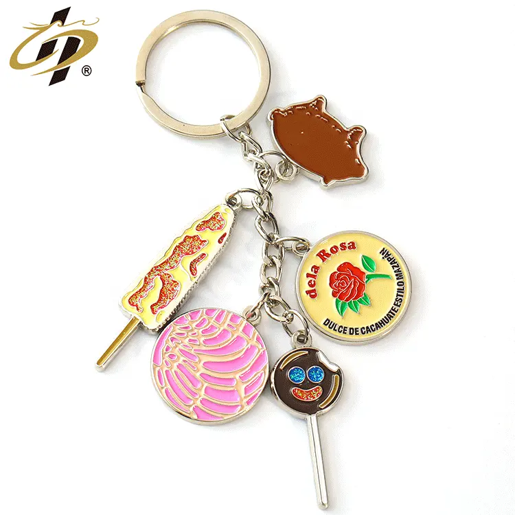 Wholesale Soft Enamel Charms Custom Key Chain Cute Lovely Key Chain Ring Mexican Candy Design Metal Key Chain
