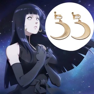 Pendientes de Anime <span class=keywords><strong>Hyuga</strong></span> <span class=keywords><strong>Hinata</strong></span> con Colgante de Luna, Clip para Oreja, Accesorio de <span class=keywords><strong>Cosplay</strong></span> de Moda para Halloween, Regalos para Hombre y Mujer - Product Image 1