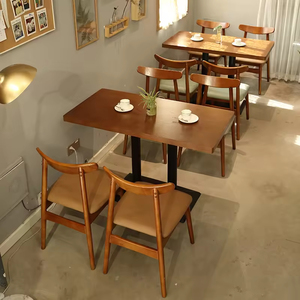 Tavolo <span class=keywords><strong>da</strong></span> <span class=keywords><strong>pranzo</strong></span> e sedia in legno massello all'ingrosso Lakuna combinazione tavolo per Bar Hotel semplice tavolo rettangolare rotondo - Product Image 6