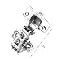 Engsel Baja Profesional 1/2 Inch Tipe Overlay Lengan Pendek Soft Close untuk Pintu Kabinet Face Frame
