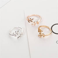 Bague ouverte ajustable NYY en forme de branche d'olivier avec feuilles, bijou pour les doigts, pour femmes et filles, cadeaux de mariage et de Noël, bagues tendance