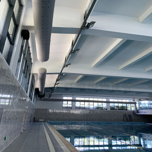 Système de conduits d'air en tissu de style industriel résistant au <span class=keywords><strong>feu</strong></span> de niveau B1 économe en énergie pour gymnase et hôpital Direct d'usine - Product Image 4