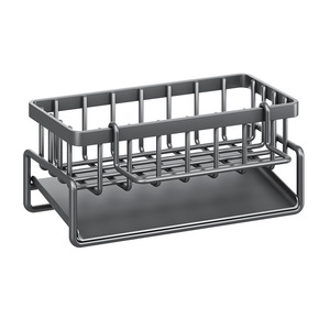 Kitchen Sponge Rack Storage Shelf With Dishcloth Drainer No Drill Multi Functional Countertop Sink Organizer Rust Resistant - Product Image 3