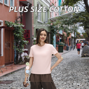 Vêtements de sport décontractés pour femmes, taille européenne et américaine, coupe ajustée, grande taille 3XL, été, tricoté, col rond, manches courtes, 92% - Product Image 3