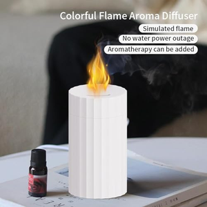 Colorful Flame Rechargeable Aroma Diffuser <b>Humidifier</b> Portable USB Charging Noiseless Fire Essential Oil Diffuser - Product Image 2