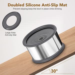 Stainless Steel Super Large 1.6 Gallon 6.5L <b>No</b> Splash <b>Dog</b> Slow <b>Water</b> Feeder Dispenser <b>No</b> <b>Spill</b> <b>Dog</b> <b>Water</b> <b>Bowl</b> With Anti-Slip Mat - Product Image 6