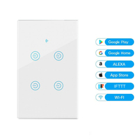 Nouvel article interrupteur mural de couleur or noir blanc interrupteur intelligent 4 gangs compatible avec Alexa Google home