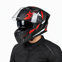 Casque de moto modulaire L06, casque intégral rabattable pour adulte, noir, rouge, blanc, graphique, coque en ABS