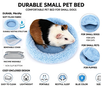 Lit rond en peluche pour petits animaux, chiens, cochons d'Inde, tissu polaire doux et chaud, service OEM, étiquette privée