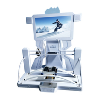 Simulateur de ski VR 9D avec écran 42 pouces, effet vent, équipement de jeu de course de ski en intérieur, fibre de verre
