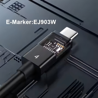 Transfer Data 100W, pengisian daya Cepat 8K 60Hz mendukung Transfer Data 40Gbps kompatibel Usb Tipe c 4 kabel Thunderbolt tersertifikasi