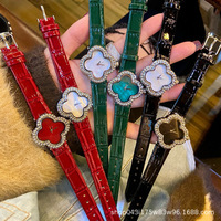 Montre à quartz FanJia écologique et polyvalente pour femme, collection trèfle à quatre feuilles porte-bonheur, cadran en nacre