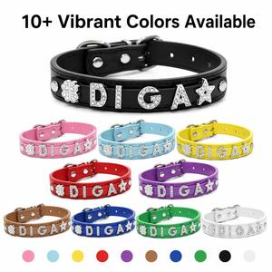 Reliable DIY Metal Diamond Alphabet Pet <b>Collar</b> Custom Combine Pet Name Logo Detachable Personalized Dog <b>Collar</b> Long Lasting - Product Image 6