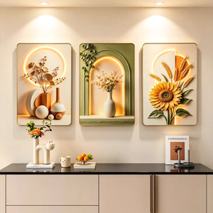 Vaso Boho Moderno in Ceramica Lucida Premium con Effetto 3D in Rilievo, Stampa a LED con Ombra Simulata di Farfalla e <span class=keywords><strong>Girasole</strong></span>, Colore Caldo Neutro - Product Image 5