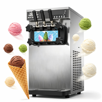 Machine à glace molle commerciale 3 saveurs 1300W de comptoir 15-21L/H pour le Mozambique