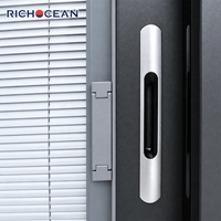 Fenêtre coulissante en aluminium RICHOCEAN à économie d'énergie avec stores intégrés, protection de la vie privée, verre à faible émissivité, fenêtres résidentielles
