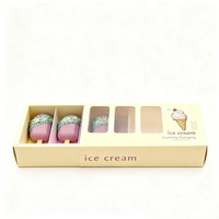 Boîte de sucettes glacées unique personnalisée Boîte d'emballage de crème glacée cadeau avec fenêtre séparée en PET Mini boîtes en papier alimentaire