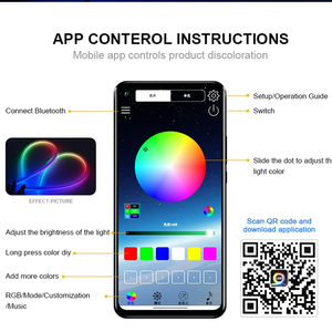Universal 12V DRL <strong>Flexible</strong> Car <strong>LED</strong> <strong>Daytime</strong> <strong>Running</strong> <strong>Light</strong> APP Control RGB Flowing Strip Turn Signal Lamp Decorative Headlight - Product Image 2