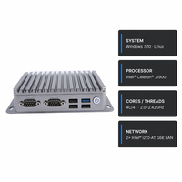 PC Industrial sin Ventilador Intel Celeron J1900 Quad Core, Doble LAN, RS232 COM, Mini Ordenador, Win10, Linux, CE
