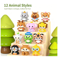 Figurines de dessins animés d'animaux scintillants, jouets éducatifs à assembler pour enfants, adaptés aux stands, jouet pour enfants