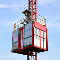 Monte-charge de chantier à pignon et crémaillère à double cabine 2000 kg pour la construction d'usines, modèle Sc200/200