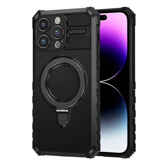 Magnetic Rotating Ring Bracket Case for IPhone 17 16 15 14 13 12 11 Pro Max Plus XR XS 8 7 Plus Wireless Charging Back Cover