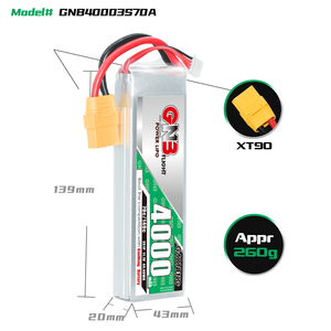 Batería LiPo GNB GAONENG 4000mah 3S 11.1V 70C 140C XT90 RC de Alto Rendimiento y Clasificación de Descarga C - Product Image 3
