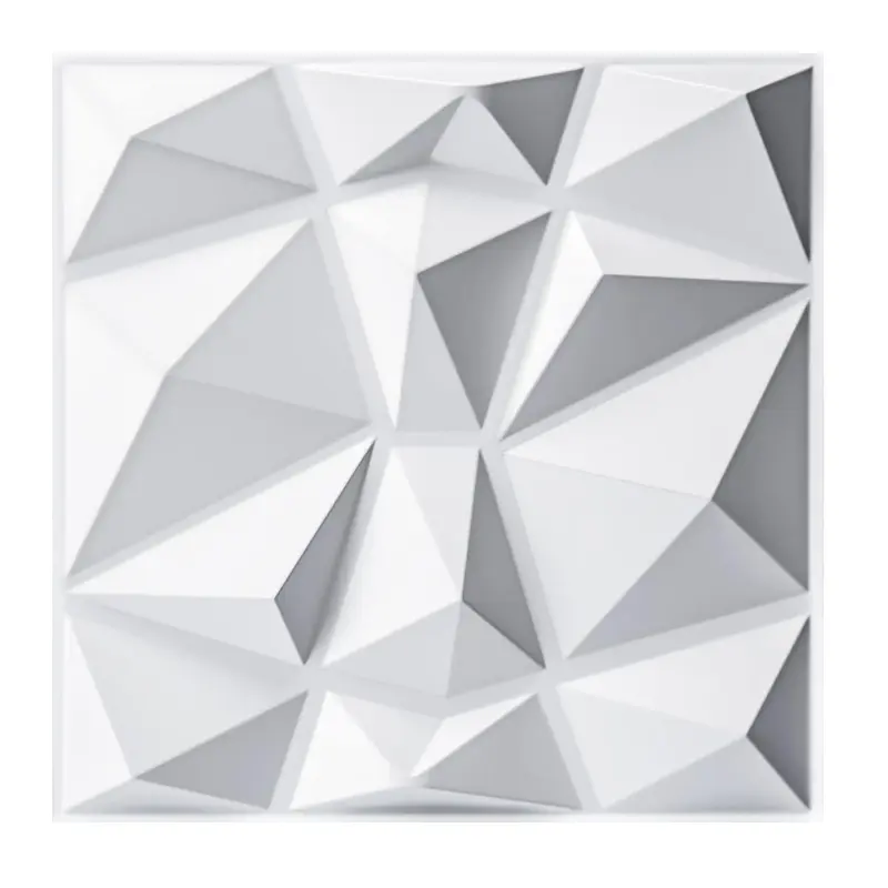 Elmas beyaz 3D duvar paneli geometrik mermer alternatif PVC dekor paneli PVC panoları