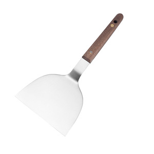Japanese Style Black Walnut Wood Steak Spatula Stainless Steel Baking Teppanyaki Spatula High Heat Resistant 2 Pieces - Product Image 5