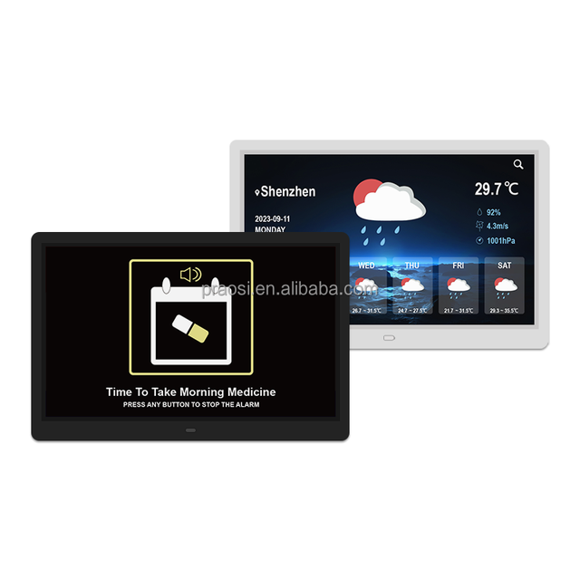 Pros 10" WiFi Smart Digital Calendar Clock Weather Forecast Analogue Alzheimers Clock Elderly Voice Alarms Medication Reminders