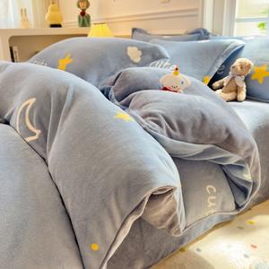 Juego de Ropa de Cama <span class=keywords><strong>Infantil</strong></span> de Terciopelo con Diseño de Dibujos Animados, 4 Piezas, Agradable al Tacto, con Estampado de Osos y Tigres - Product Image 2